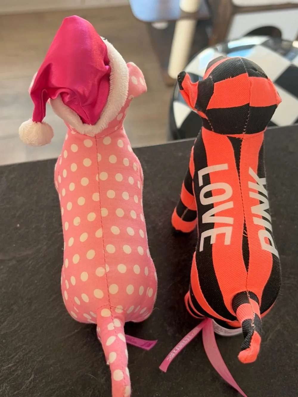 Vintage Victoria’s Secret holiday Christmas dog & love pink dog